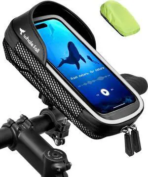 whale fall 360°Rotatable Bike Phone Holder, Bike Phone Mount with Reflective Strip Waterproof Bike Bag Bike Accessories Motorcycle Electric Bike Cell Phone Holder for Phones Under 7''