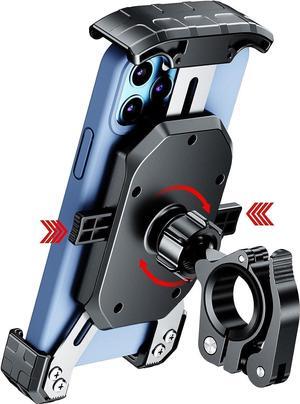 Kewig Bike Phone Mount Holder, Motorcycle Phone Mount [1s Lock] [One Hand Operation], Bicycle Scooter Handlebar Cradle Clip for iPhone 16 Pro Max/Plus,15 14 13 Mini and 4.0-7" Phone