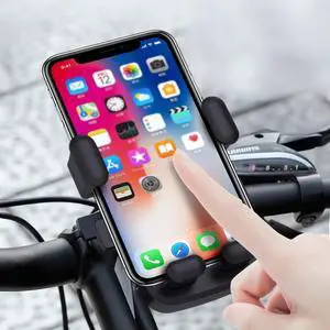 Bike Handlebar Phone Holder, Motorcycle Phone Mount Motorcycle Handlebar Phone Clamp, Scooter Phone Clip for iPhone 6/7/8/X/11/12/13/14 Series  and More 4.7" - 6.8" Cellphone (Dark gray)