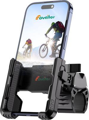 Motorcycle Phone Mount Holder, Bike Phone Holder, 360° Rotation Bicycle Scooter Phone Clip, Universal Phone Mount for 4.5-7.0 inches Smartphone, Black
