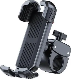 Bicycle Phone Holder,Bike Cell Phone Holder for iPhone 16 15 14 13, Galaxy S24 S23 & 4.5-7" SmartPhone,360° Rotatable Handlebar Phone Mount for Scooter ATV Road Mountain Bike Golf Car Navigation