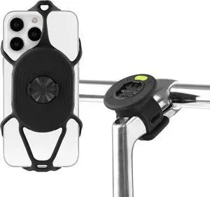 BONE Bike Tie Connect Kit 2, Bike Cell Phone Mount for Stem, Detachable & 360° Rotatable Silicone Holder with Shock-Absorbing Design, Cycling Phone Holder for Most Smartphones (Stem - Connection Kit)