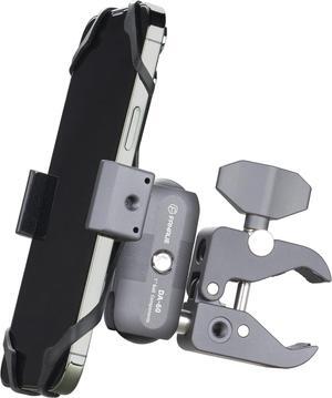 FANAUE Motorcycle Phone Mount for Rearview Mirror Clip U-Bolt Base, 360° Adjustable with Built-in Rubber Pads and Tether,Compatible with RAM Mounts (CPC-08-T)