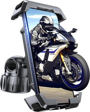 VUP Motorcycle Phone Mount [Anti Vibration],360 Adjustable Bike Phone Handlebar Holder,Dirt Bike Motorcycle Accessories - ATV Scooter Clamp for iPhone Samsung Galaxy 4.7-7 Cell Phone