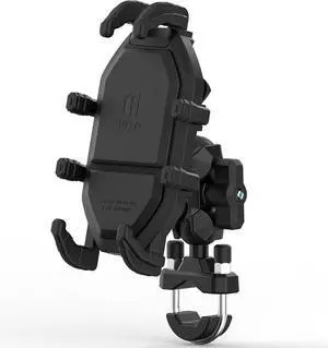 Vibration Damping Motorcycle Phone Mount -Shock Absorbing Bracket with Anti-Theft Design & 1" Ball Base 360° Rotation Universal for 4.0"-7.2" Phones, Fits for 0.5"-1.3" Handlebars