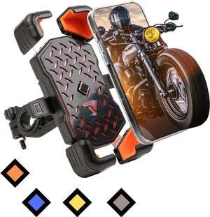 Terminal Velocity Sport Cell Phone Mount for Motorcycle Bicycle E-Bike Scooter Stroller and Stationary Bike. Sturdy 360 Lockable Design with Speed Release Mirror Mount and rain Cover