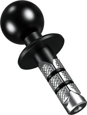 BRCOVAN Metal Motorcycle Fork Stem Mount Base with 1'' TPU Ball for Stem Holes 12mm to 25.4mm in Diameter, Compatible with RAM Mounts B Size 1 Inch Ball Double Socket Arm