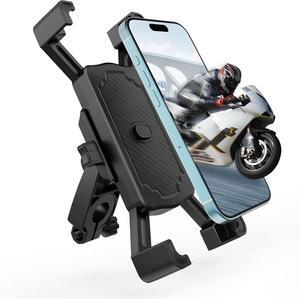 Bike Phone Mount [One-Hand Operation&1S Lock],360 ° Rotation Motorcycle Phone Holder for MTB/Scooter Compatible with iPhone15,14,13 Pro Max,Samsung Galaxy and More 4.5"-7.2" Cellphones