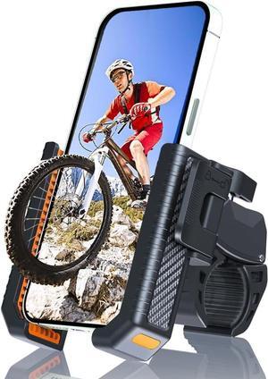 Motorcycle Phone Mount, 2024 Upgrade Bike Phone Holder,Motorcycle Phone Mount - [Not Block Camera],Compatible with iPhone 15 Pro Max Samsung All Phones 4.5-7" (Orange)