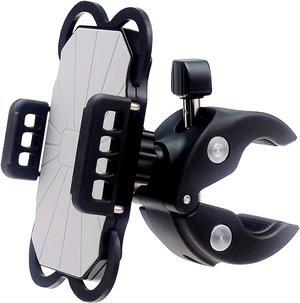 Cell Phone Holder Mount for Golf Cart,Golf Push Cart,Microphone Stand,Bicycle/Scooter,Exercise Spin Bike,Treadmill,Stroller,Wheelchair,Boat,Adjustable Clamp Fits Most Smartphones,Stable