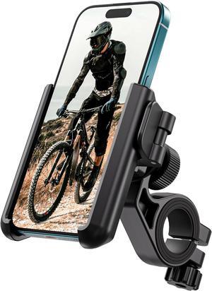 Motorcycle Phone Mount, Bike Phone Holder [Not Block Camera] for Electric Scooter Mountain Dirt Bike and Motorcycle Compatible with 4''-7'' Wide Smartphones