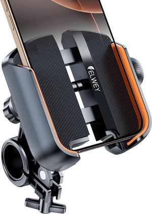 Phone Holder for Bike Handlebar, Motorcycle Mounts for Smartphone [Camera Friendly] Electric Bicycle Scooter Phone Clip Rotatable ebike Stand Clamp Compatible with iPhone Samsung Galaxy