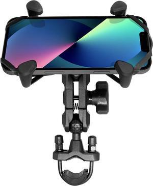 Motorcycle Phone Mount Firmly Clamp Cellphone, Large Bike Cell Phone Holder, Suitable for Handlebars with 0.5"-1.3" Diameter, Fits Harley Davidson and Most Motorcycle Handlebar, Bike, ATV