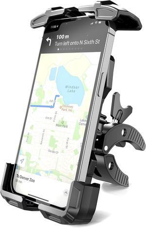 TOPGO Golf Cart Phone Holder, No Shaking Phone Holder for Bike, One-Handed Pick and Place Motorcycle Phone Mount for Handlebars (Black, Medium)