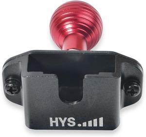 HYS Handheld Radio/Mic Hanger with Belt Clip/Round Knob Holder with 1" (25mm) Ball Head Adapter Compatible with RAM mounts B Size Double Socket Arm & Bike Motorcycle Ham Radio Mount