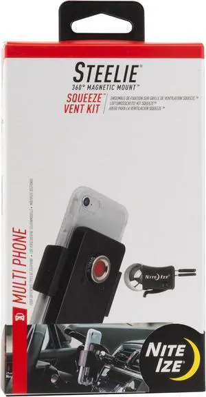 Nite Ize Steelie Vent Kit - Magnetic Cell Phone Holder for Car Vents - Phone Mount - Squeeze