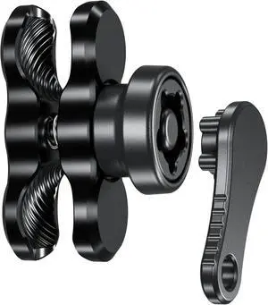 BRCOVAN Anti-Theft Aluminum Alloy Double Socket Arm Compatible with RAM Mounts B Size 1'' Ball Mounting Base & Bike Motorcycle Phone Holder (Short Arm)