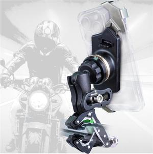 Clampod HAWK1-PH05-ANV Anti-Vibration Phone Mounts Holder, Motorcycle Handlebar Clamp Base, Adjustable, Stable, Double Socket Arm with 360° Rotation Ideal for All iPhone and Any Cell Phone