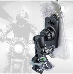 Clampod HAWK1-PH05 Phone Mounts Holder, Motorcycle and Various Vehicles Handlebar Clamp Base, Adjustable, Stable, Double Socket Arm, Multi-Angle Vision Ideal for All iPhone, and Any Cell Phone
