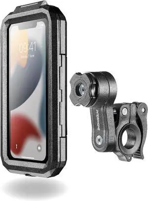 Interphone, Quiklox Universal Mobile Phone Waterproof Hardcase for Motorcycle, Bike and Car, Universal Waterproof Hard Case Smartphone with Protections on Screen and Corners, with Anti-Slip Straps