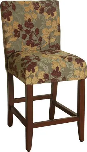 HomePop Upholstered Counter Height Barstool, 24-inch, Brown and Sage Chenille HomePop Upholstered Counter Height Barstool, 24-inch, Brown and Sage Chenille