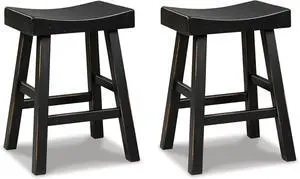 Signature Design by Ashley Glosco Modern Farmhouse 25" Counter Height Barstool, 2 Count, Black