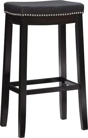 Linon Claridge Bar, Black Stool, 32" X 18.75" X 13"