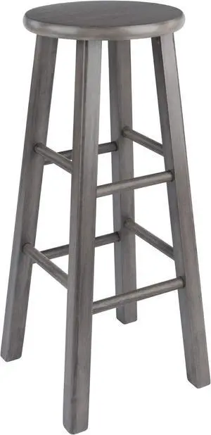 Winsome Wood Ivy Square Leg Bar Stool, Rustic Gray, 29"