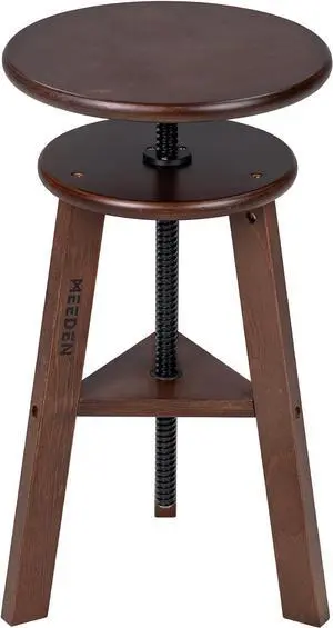 MEEDEN Walnut Drafting Stool with Solid Beech Wood, Height Adjustable Artist Stool, Studio Stool, Wood Bar Stool, Kitchen Stool, Office Stool, Perfect for Studio, Home Use, Bars