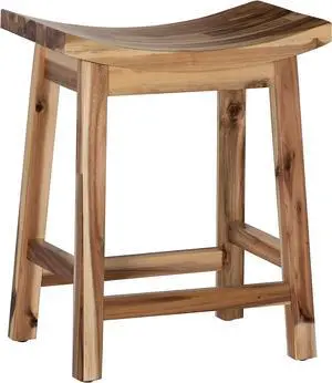 Powell Furniture Dale Saddle Bar Stool Natural Wood