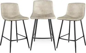 5Rcom 600 lbs Counter Height Bar Stools Set of 3, 24 Inch Leathaire Barstools with Back, Bar Chairs with Metal Legs for Kitchen Island, Dining Room, Party Room & Restaurant, (Beige) 5Rcom 600 lbs Counter Height Bar Stools Set of 3, 24 Inch Leathaire Barstools with Back, Bar Chairs with Metal Legs for Kitchen Island, Dining Room, Party Room & Restaurant, (Beige)