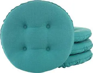 Klear Vu Omega Gripper Non-Slip Tufted Round Barstool Cushion for Dining Rooms, Cafes, Bars and Restaurants, 14 Chestnut, 4 Pack