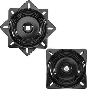 MANCHAP 2 PCS 8 Inch Black Swivel Plate, Heavy Duty Ball Bearing Bar Stool Swivel Plate Replacement, Seat Swivel Base Mount Plate for Bar Stool, Swivel Chair or Recliner