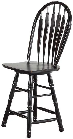 Sunset Trading Swivel Barstool, 24", Antique Black