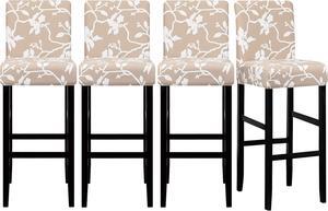 Jacquard Bar Chair Stool Cover4PCS Stretch Chair Slipcover Pattern for Short Swivel Dining Chair Counter Height Side Chairs Bar Stool Covers with Backs Barstool Covers Slipcovers Pub Chair Slipcover