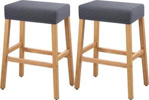 Stool Covers Rectangle - 2 Pack Stretch Waterproof Saddle Seat Cover Counter Bar Stools Bar Chairs Covers Kitchen Island Chairs Cushion Protector