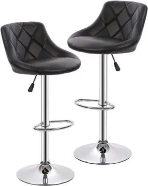 Bar Stools Barstools Swivel Stool Height Adjustable Bar Chairs with Back PU Leather Swivel Bar Stool Set of 2 Kitchen Counter Stools Dining Chairs