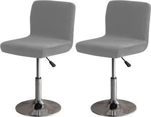 LightInTheBox Bar Stool Cover Square Swivel Barstool Chair Seat Velvet Barstool Protector Covers for Counter Height Mid Low Back Chair Holiday (2Pc Dark Gray)