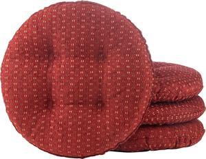 Klear Vu Raindrops The Gripper Non-Slip Tufted Cushion, Round Barstool Cover for Dining Rooms, Cafes, Bars and Restaurants, 14", 4 Pack, Red 4 Count