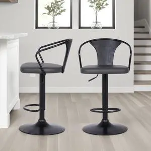 Armen Living Eagle Adjustable Barstool, Gray