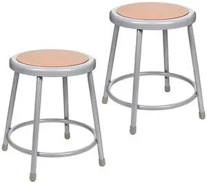 OEF Furnishings (2 Pack) Steel Stools, Grey, 18", No Assembly Required
