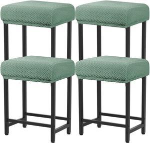 Levoberg Bar Stool Cover Rectangle Stretch Counter Height Barstool Slipcovers Rectangular Vanity Stool Cover Kitchen Counter Saddle Seat Cover for Wooden Metal Bench Set of 4 Cyan