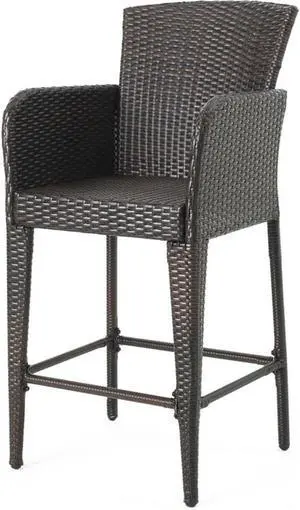 Anaya Wicker Bar Stool, 45", Multibrown