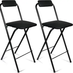 Folding Stool with Backrest, Tall Foldable Bar Stool Chair, Portable Counter Folding Stool Height Bar Stools Leather Padded for Camping Kitchen Shop Guitar (2, 29.5 inch) Folding Stool with Backrest, Tall Foldable Bar Stool Chair, Portable Counter Folding Stool Height Bar Stools Leather Padded for Camping Kitchen Shop Guitar (2, 29.5 inch)