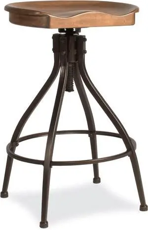 Hillsdale Worland Swivel Backless Stool, Adjustable Stool (One Stool), Brown