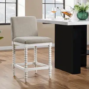 DUHOME Spindle Counter Stool with Padded Spring Seat,Wooden Bar Stools Farmhouse 26 Inch Counter Height Stools Chairs with Spindle Back for Kitchen Island
