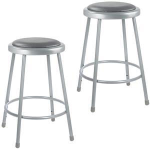 OEF Furnishings (2 Pack) Grey Vinyl Padded Stool