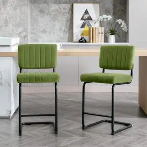 Okeysen Bar Stools Set of 2,Counter Height Bar Stools Bar Chairs,24 inch Tall Bar Stool with Back,Barstools Bar Height Set of 2,Kitchen Counter Stools Modern Velvet Bar Stools for Island Dining Party