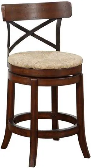 Boraam Myrtle Counter Height Stool, 24-Inch, Mahogany