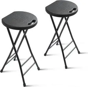 24-Inch Folding Stool with Handle, Folding Bar Stool with Non-Slip Feet,Folding Chair,Indoor and Outdoor Foldable Stool for Adults,600 lbs Capacity,Kitchen,Game Room(13"×11.5"×24")